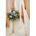 Wedding Bouquets in Dusty Blue & White | Faux Bridal & Bridesmaid Bouquets