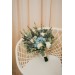 Wedding Bouquets in Dusty Blue & White | Faux Bridal & Bridesmaid Bouquets