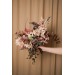 Wedding Bouquets in Beige, Brown, Mocha Mousse & Burgundy | Cascading Faux Bridal & Bridesmaid Bouquets