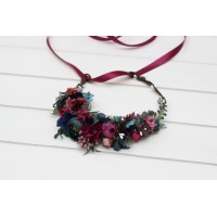 Jewel-tone wedding. Emerald green purple magenta teal flower crown. Hair wreath. Flower girl crown. Wedding flowers. 5055