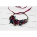 Jewel-Tone Flower Crown in Emerald Green, Purple, Magenta & Teal | Faux Hair Wreath & Flower Girl Crown