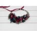 Jewel-Tone Flower Crown in Emerald Green, Purple, Magenta & Teal | Faux Hair Wreath & Flower Girl Crown