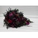 Purple, Magenta, Black & Green Cascading Bridal Bouquet | Faux Wedding & Bridesmaid Bouquets