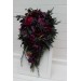 Purple, Magenta, Black & Green Cascading Bridal Bouquet | Faux Wedding & Bridesmaid Bouquets