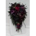 Purple, Magenta, Black & Green Cascading Bridal Bouquet | Faux Wedding & Bridesmaid Bouquets