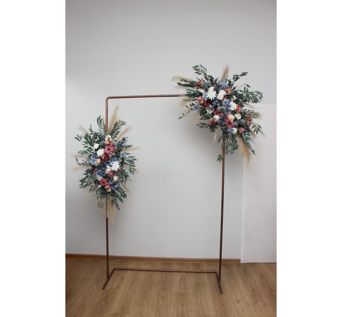 Flower Arch Arrangement in Ivory, Dusty Blue & Dusty Rose | Faux Arbor Flowers for Wedding Arch & Sweetheart Table