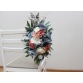 Aisle Flowers in Ivory, Dusty Blue & Dusty Rose | Chair & Marker Flowers for Wedding Decor