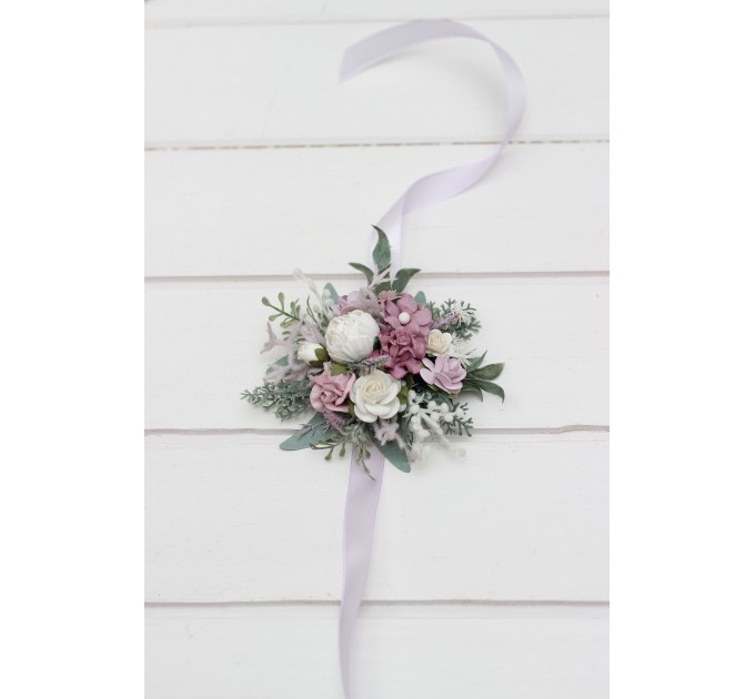 Wrist Corsage in Lavender, Lilac & White | Flower Accessories for Wedding or Prom