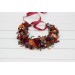 Rust, Burgundy & Blue Flower Crown | Faux Hair Wreath with Baby's Breath for Flower Girls