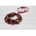 Rust, Burgundy & Blue Flower Crown | Faux Hair Wreath with Baby's Breath for Flower Girls