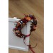 Rust, Burgundy & Blue Flower Crown | Faux Hair Wreath with Baby's Breath for Flower Girls