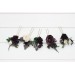 Set of 5 Hair Pins in Purple, Black, Ivory & Green | Faux Flower Wedding Hair Accessories