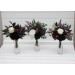 Simple Wedding Table Flowers in Purple, Black, Ivory & Green | Mini Faux Bouquets for Vases