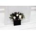 Pocket Boutonniere in Black, Ivory & Gold | Faux Flower Accessories & Pocket Square Flowers