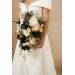 Black, Gold, and White Wedding Bouquets – Bridal and Cascading Faux Designs