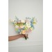 Colorful Bridal Bouquet – Green, Yellow, Pink, Dusty Blue Wildflowers