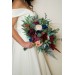 Wedding Bouquets in Burgundy, Navy Blue & Blush Pink | Large Bridal & Cascading Faux Flowers