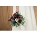 Wedding Bouquets in Burgundy, Navy Blue & Blush Pink | Large Bridal & Cascading Faux Flowers