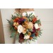 Wedding bouquets in rust burgundy ivory colors. Bridal bouquet. Faux bouquet. Bridesmaid bouquet. 0007