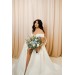 Wedding Bouquets in Dusty Blue & White | Faux Bridal & Bridesmaid Bouquets