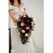Burgundy, Black, Gold, and Ivory Wedding Bouquets – Bridal and Cascading Faux Bouquets