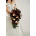 Burgundy, Black, Gold, and Ivory Wedding Bouquets – Bridal and Cascading Faux Bouquets