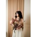 Wedding Bouquets in Beige, Brown, Mocha Mousse & Burgundy | Cascading Faux Bridal & Bridesmaid Bouquets