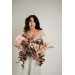 Wedding Bouquets in Beige, Brown, Mocha Mousse & Burgundy | Cascading Faux Bridal & Bridesmaid Bouquets