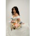 Colorful Faux Bridal Bouquet – Peach, Dusty Blue, Ivory & Orange Bridesmaid Bouquet