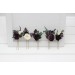 Set of 5 Hair Pins in Purple, Black, Ivory & Green | Faux Flower Wedding Hair Accessories