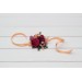 Wedding boutonnieres and wrist corsage in magenta peach coral color scheme. Flower accessories. 5295