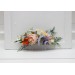 Flower Comb in Peach, Dusty Blue, Ivory & Orange | Wedding Hair Accessories | Wildflower Bridal Floral Comb
