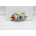Flower Comb in Peach, Dusty Blue, Ivory & Orange | Wedding Hair Accessories | Wildflower Bridal Floral Comb