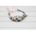 Wildflower Flower Crown | Colorful Peach, Orange, Dusty Blue, Ivory & Lilac Flowers | Flower Girl Crown
