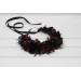 Black & Burgundy Flower Crown | Faux Hair Wreath for Weddings & Halloween | Flower Girl Crown