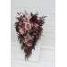 Bridal Cascade Bouquet in Mauve, Purple & Beige | Faux Wedding Flowers for Bridesmaid Bouquet