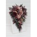 Bridal Cascade Bouquet in Mauve, Purple & Beige | Faux Wedding Flowers for Bridesmaid Bouquet