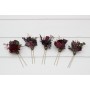 Set of  5 hair pins in purple burgundy gold color scheme. Flower hair pins. Hair accessories. Flower accessories for wedding.  Bridesmaid gift.  5223  Set of  5 hair pins in purple burgundy gold color scheme. Flower hair pins. Hair accessories. Flower accessories for wedding.  Bridesmaid gift.  5223