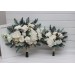 Winter Wedding Bouquets with Pine Branches in White | Faux Bridal & Bridesmaid Bouquets