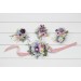 Wedding Boutonnieres & Wrist Corsage in Lilac, Ivory & Blush Pink | Faux Flower Accessories