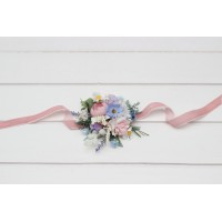  Wedding boutonnieres and wrist corsage  in lilac ivory blush pink color scheme. Flower accessories. 5248