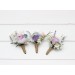 Wedding Boutonnieres & Wrist Corsage in Lilac, Ivory & Blush Pink | Faux Flower Accessories