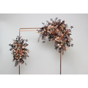 Cinnamon terracotta beige flowers for fall wedding. Floral arch arrangement. Faux flowers for wedding Archway , Pergola, Arbor, Cross. 5118