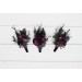 Black, Purple & Magenta Wedding Boutonnieres & Wrist Corsages | Bold Floral Accessories