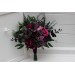 Purple, Magenta, Black & Green Cascading Bridal Bouquet | Faux Wedding & Bridesmaid Bouquets