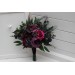 Purple, Magenta, Black & Green Cascading Bridal Bouquet | Faux Wedding & Bridesmaid Bouquets