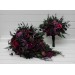 Purple, Magenta, Black & Green Cascading Bridal Bouquet | Faux Wedding & Bridesmaid Bouquets