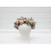 Peach, Orange, Dusty Blue, Ivory & Lilac Flower Crown | Wildflowers Hair Wreath