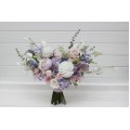 Lilac, White & Blush Pink Bridal Bouquet | Pastel Wildflower Faux Wedding Flowers