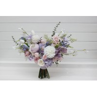 Lilac white blush pink bridal bouquet . Wedding faux flowers. Pastel wildflower wedding bouquet .5398